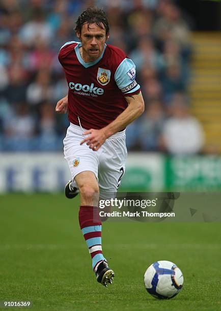 Graham Alexander of Burnley in action during the Barclays Premier League match between Burnley and Sunderland at Turf Moor on September 19, 2009 in...