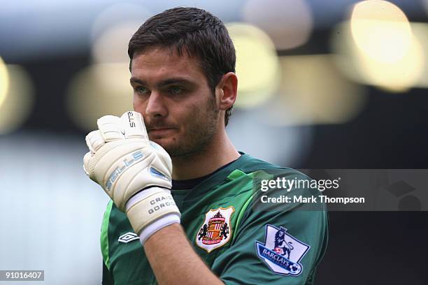 Craig Gordon of Sunderland in action during the Barclays Premier League match between Burnley and Sunderland at Turf Moor on September 19, 2009 in...