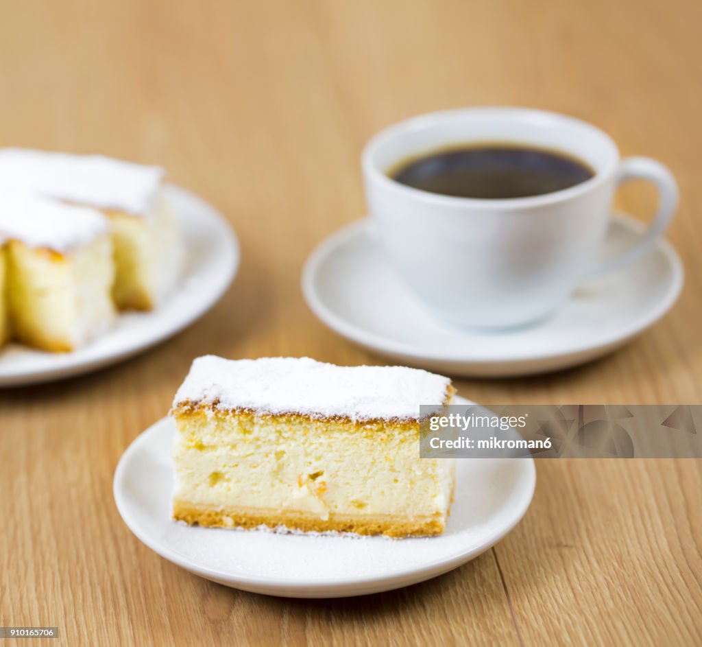 Homemade dessert, orange CHEESECAKE