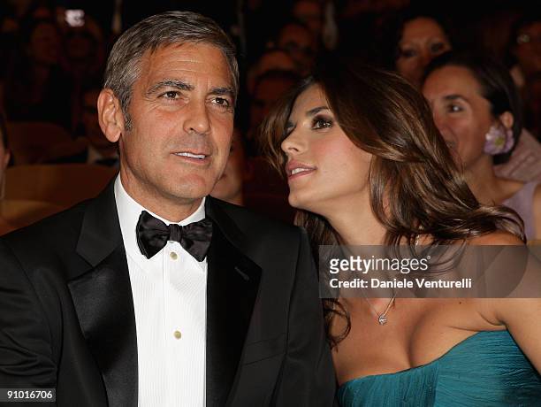 Actor George Clooney and girlfriend Elisabetta Canalis attend "The Men Who Stare At Goats" Premiere at the Sala Grande during the 66th Venice Film...