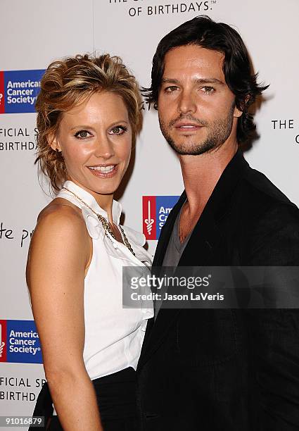 Actress KaDee Strickland and Jason Behr attend ABC's "Private Practice" and American Cancer Society's "Blowing Out Cancer" event at Spago on...