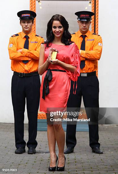 Jessica-Jane Clement attends photocall to launch Uncle Ben's Express Safe Break - where the public have the chance to win a gold bar worth GBP 20,000...