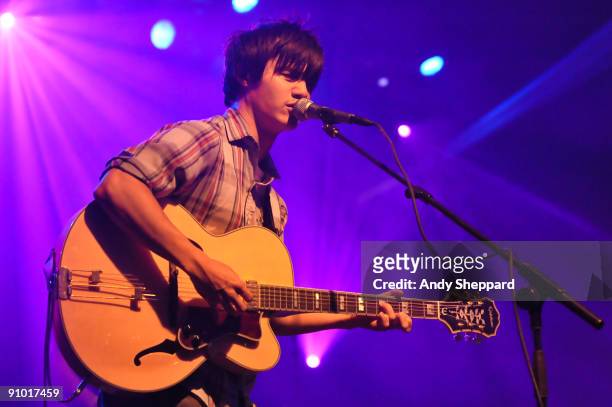 Meric Long of The Dodos performs on stage on day three of End Of The Road Festival 2009 at Larmer Tree Gardens on September 11, 2009 in Dorset,...