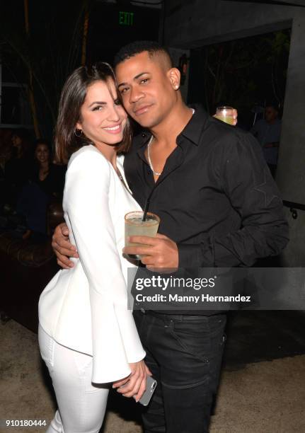 Annaby Pozo and Randy Malcom celebrate Randy Malcom’s 34th birthday at Kiki on the River on January 22, 2018 in Miami, Florida.