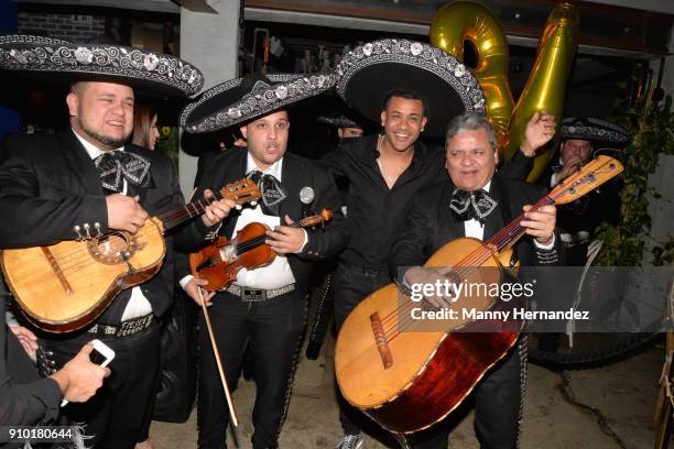 Randy Malcom and Mariachi's celebrate Randy Malcom’s 34th birthday at Kiki on the River on January 22, 2018 in Miami, Florida.