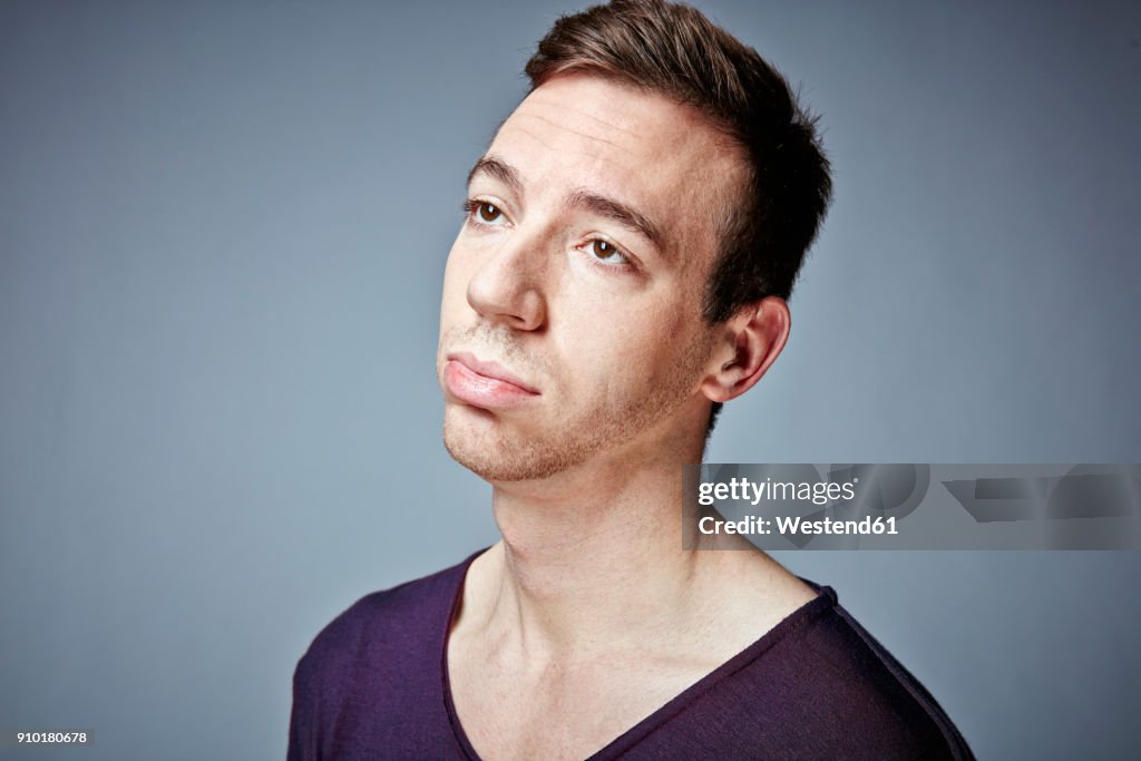 Portrait of bored young man