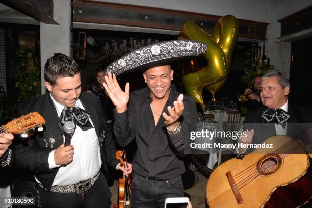 Randy Malcom and Mariachi's celebrate Randy Malcom’s 34th birthday at Kiki on the River on January 22, 2018 in Miami, Florida.