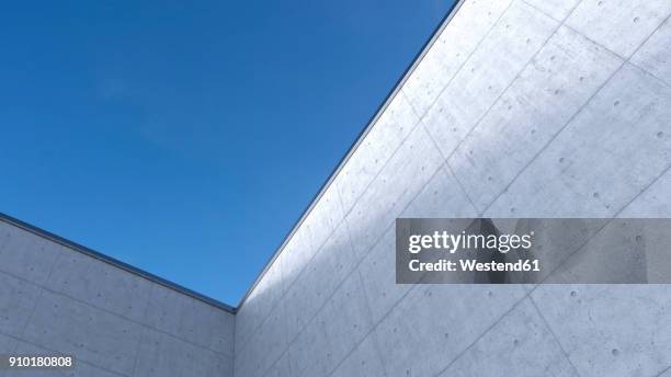 high concrete wall, 3d rendering - gebäudefront stock-grafiken, -clipart, -cartoons und -symbole