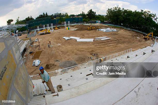 Aspect of the construction of Softvol's Pan-American Complex, at Sports unit President Adolfo Lopez Mateos on September 21, 2009 in Guadalajara,...