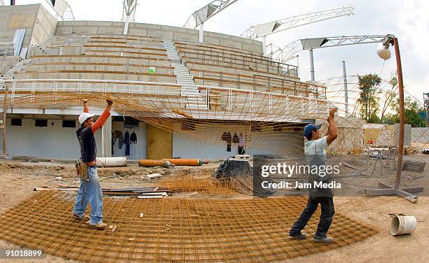 Aspect of the construction of Softvol's Pan-American Complex, at Sports unit President Adolfo Lopez Mateos on September 21, 2009 in Guadalajara,...