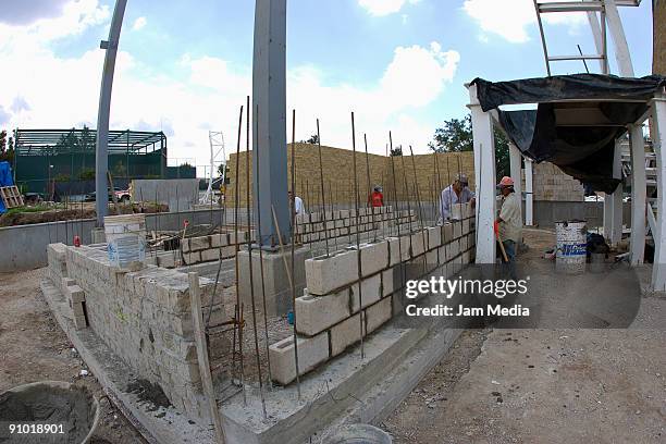 Aspect of the construction of Softvol's Pan-American Complex, at Sports unit President Adolfo Lopez Mateos on September 21, 2009 in Guadalajara,...