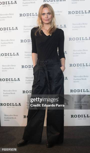 Model Veronica Blume attends the 'Rodilla photocall' during Mercedes-Benz Fashion Week Madrid Autumn/ Winter 2018-19 at IFEMA
