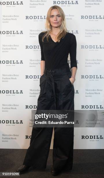 Model Veronica Blume attends the 'Rodilla photocall' during Mercedes-Benz Fashion Week Madrid Autumn/ Winter 2018-19 at IFEMA