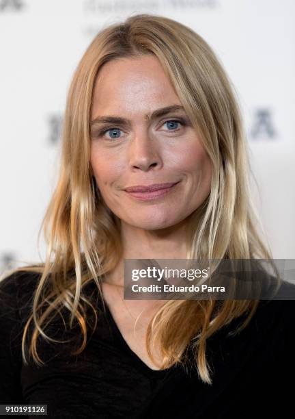 Model Veronica Blume attends the 'Rodilla photocall' during Mercedes-Benz Fashion Week Madrid Autumn/ Winter 2018-19 at IFEMA