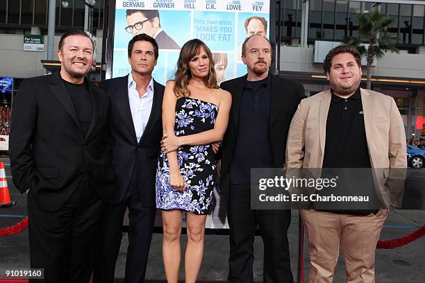 Co-Director/Writer Ricky Gervais, Rob Lowe, Jennifer Garner, Louis C.K. And Jonah Hill at the U.S. Premiere of Warner Bros. Pictures' "The Invention...