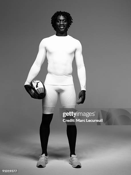 Portrait of England Rugby Union International player Paul Sackey taken during a photoshoot for the Puma Bodywear UK Campaign held on April 14, 2008...