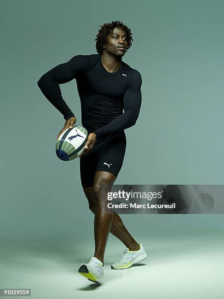 Portrait of England Rugby Union International player Paul Sackey taken during a photoshoot for the Puma Bodywear UK Campaign held on April 14, 2008...