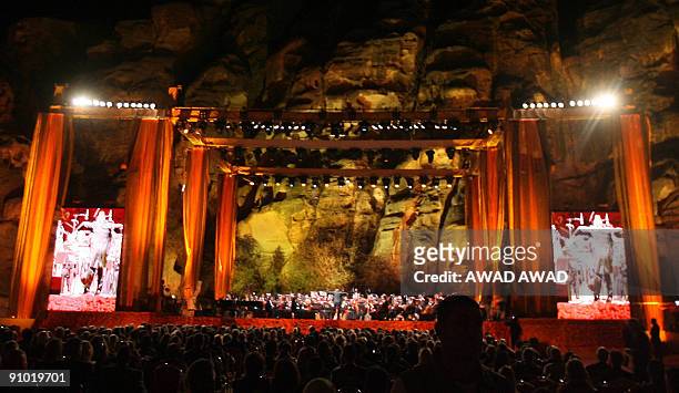 Major artists from the worlds of classical and popular music attend a charity concert in honour of the late Italian tenor Luciano Pavarotti, at the...