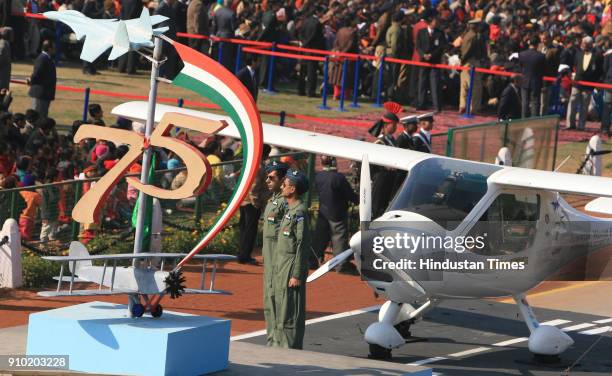 View of the Rajpath during the full dress rehearsal for the Republic Day Parade-2008, in New Delhi.