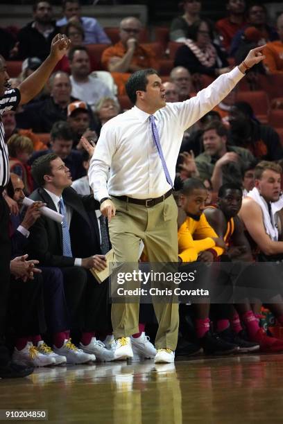 Head coach Steve Prohm of the Iowa State Cyclones reacts as his team plays the Texas Longhorns at the Frank Erwin Center on January 22, 2018 in...