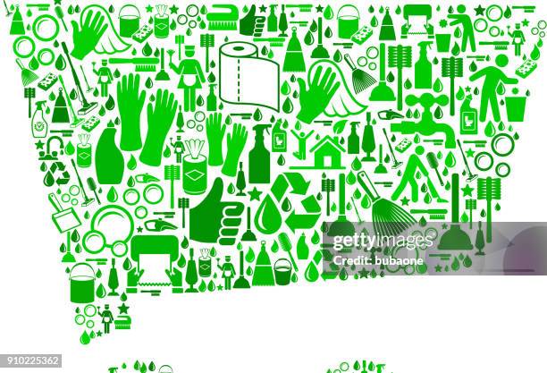 shopping cart cleaning background pattern - hand holding spray bottle stock illustrations