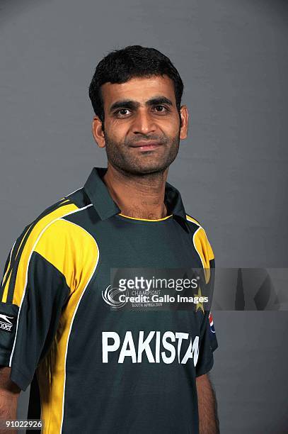 Rao Iftikhar poses during the ICC Champions photocall session of Pakistan at Sandton Sun on September 19, 2009 in Sandton, South Africa. Photo by Lee...