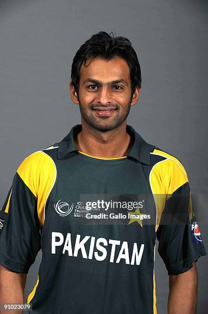 Shoaib Malik poses during the ICC Champions photocall session of Pakistan at Sandton Sun on September 19, 2009 in Sandton, South Africa. Photo by Lee...