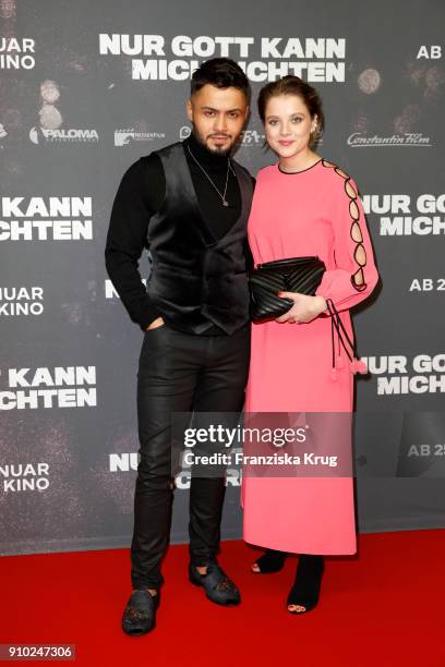 Aram Arami and Jella Haase attend the 'Nur Gott kann mich richten' Screening at Cubix Alexanderplatz on January 25, 2018 in Berlin, Germany.