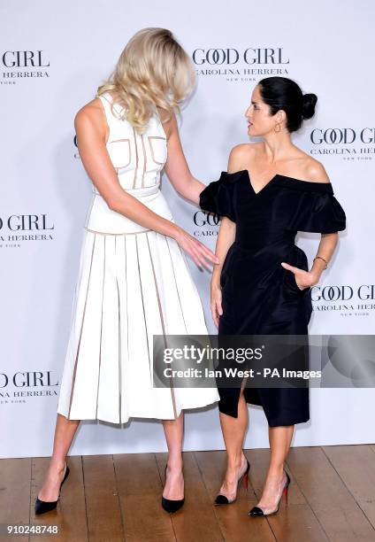 Karlie Kloss and Carolina Herrera de Baez attending the UK launch of the Carolina Herrera fragrance Good Girl at One Horse Guards Avenue, London.