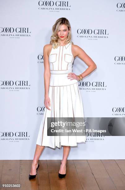 Karlie Kloss attending the UK launch of the Carolina Herrera fragrance Good Girl at One Horse Guards Avenue, London.