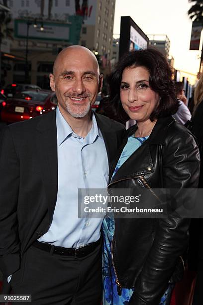 Warner's Jeff Robinov and Warner's Sue Kroll at the U.S. Premiere of Warner Bros. Pictures' "The Invention of Lying" on September 21, 2009 at...