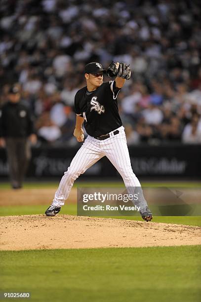 Jake Peavy of the Chicago White Sox pitches against the Kansas City Royals on September 19, 2009 at U.S. Cellular Field in Chicago, Illinois. Peavy...