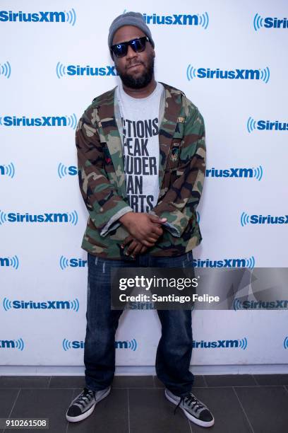 Robert Glasper visits SiriusXM Studios on January 25, 2018 in New York City.