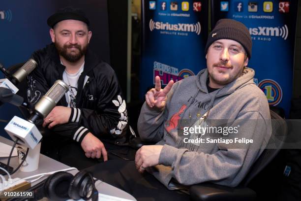 Jason Wade Sechrist and Zachary Scott Carother of 'Portugal, The Man' visit SiriusXM Studios on January 25, 2018 in New York City.