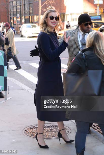 Emily VanCamp is seen walking in Soho on January 25, 2018 in New York City.