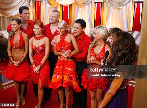 An all new cast of celebrities hits the dance floor on Disney General Entertainment Content via Getty Images's "Dancing with the Stars" with the...