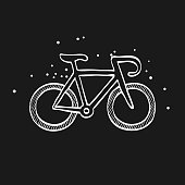 Sketch icon in black - Road bicycle