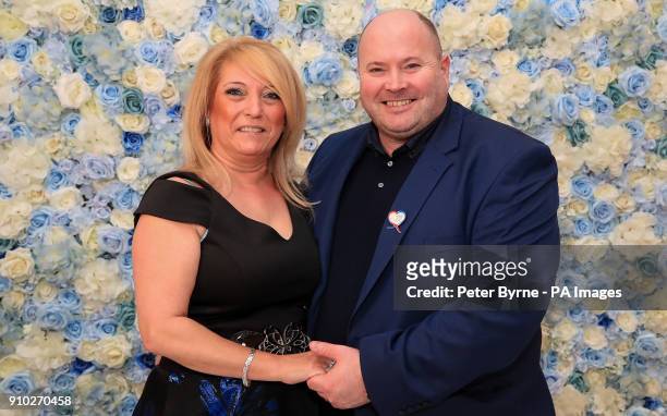 Denise Fergus, the mother of murdered toddler James Bulger and her husband Stuart during the launch her book 'I Let Him Go' during its at The Suites...