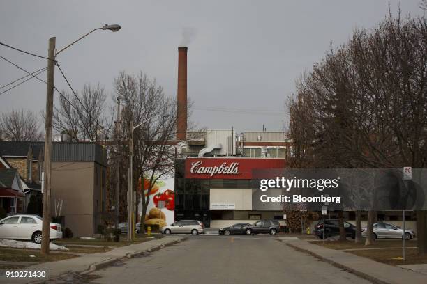 The Campbell Soup Co. Factory stands in Toronto, Ontario, Canada, on Jan. 25, 2018. Campbell Soup is closing its lone Canadian factory in Toronto and...