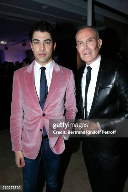 Julien Landais and Jean-Claude Jitrois attend the 16th Sidaction as part of Paris Fashion Week on January 25, 2018 in Paris, France.