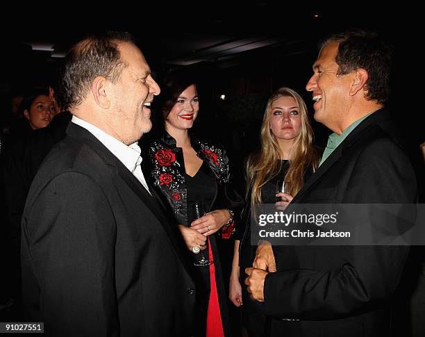 Harvey Weinstein, Jasmine Guinness, guest and Mario Testino pose at the Afterparty for Burberry Prorsum Spring/Summer 2010 Show at Horseferry House...