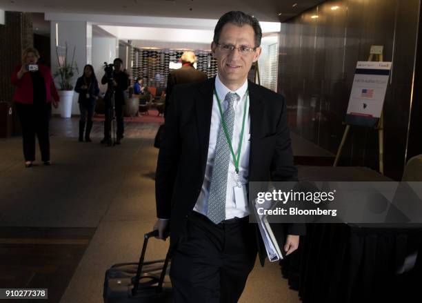 Kenneth Smith, Mexico's chief technical negotiator, walks during a break at the sixth round of North American Free Trade Agreement renegotiations in...