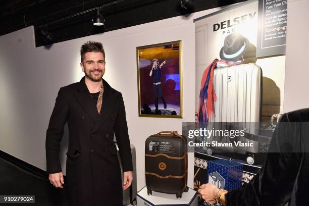 Juanes with Delsey products in the gifting lounge at the 60th Annual GRAMMY Awards MusiCares Person Of The Year at Radio City Music Hall on January...