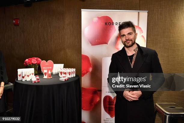 Juanes with Korres products in the gifting lounge at the 60th Annual GRAMMY Awards MusiCares Person Of The Year at Radio City Music Hall on January...