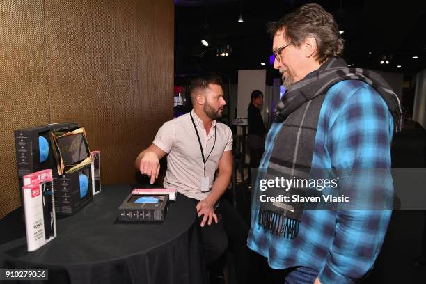Jerry Douglas with Foreo products products in the gifting lounge at the 60th Annual GRAMMY Awards MusiCares Person Of The Year at Radio City Music...