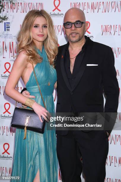 Julie Obispo and Pascal Obispo attends the 16th Sidaction as part of Paris Fashion Week on January 25, 2018 in Paris, France.