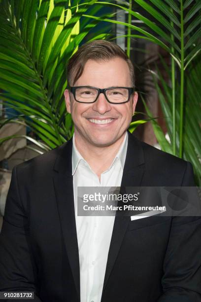 Host Martin Klempnow attends the Geheimniskraemer Photo Call at the WDR Studio on January 25, 2018 in Cologne, Germany.