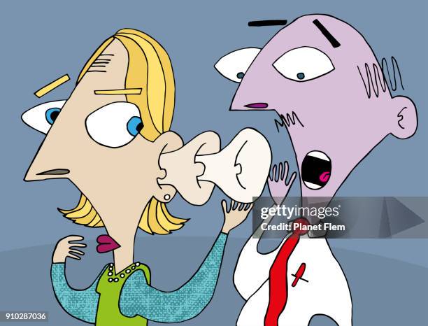 the listener - hearing test stock illustrations