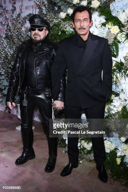 Peter Marino and Haider Ackermann attend the 16th Sidaction as part of Paris Fashion Week on January 25, 2018 in Paris, France.