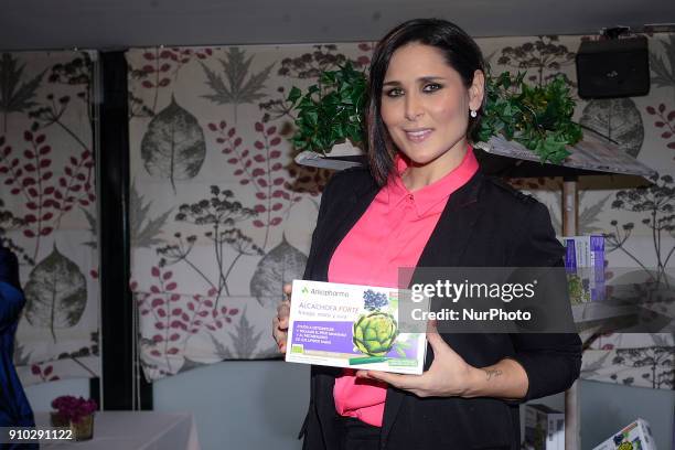 The singer Rosa Lopez presents the Artichoke Diet in Madrid, Spain on January 25, 2018.